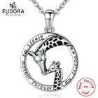 Женское серебряное ювелирное изделие EUDORA, изысканный подарок из серебра 925 пробы с двумя жирафами, D615