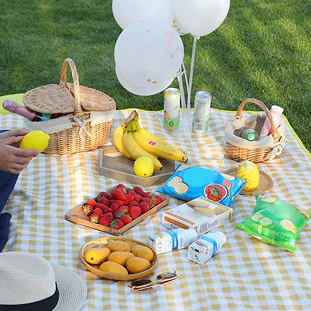 

Picnic Blanket Waterproof Picnic Rug Folding Large Camping Mat For Travel Beach Camping Lawn Games