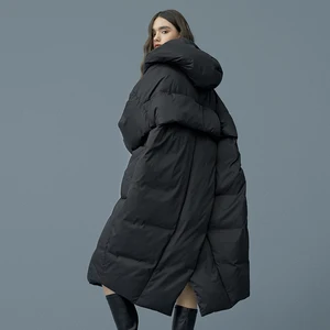 S- 7XL fashion Winter Oversize Warm Duck Down Coat Female X-Long Down Warm Jacket Hooded Cocoon Styl