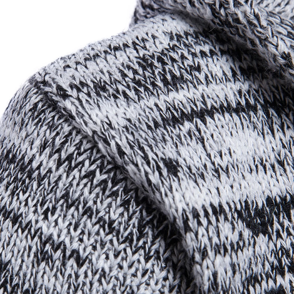 Повседневный мужской однотонный плотный вязаный кардиган с длинными рукавами и