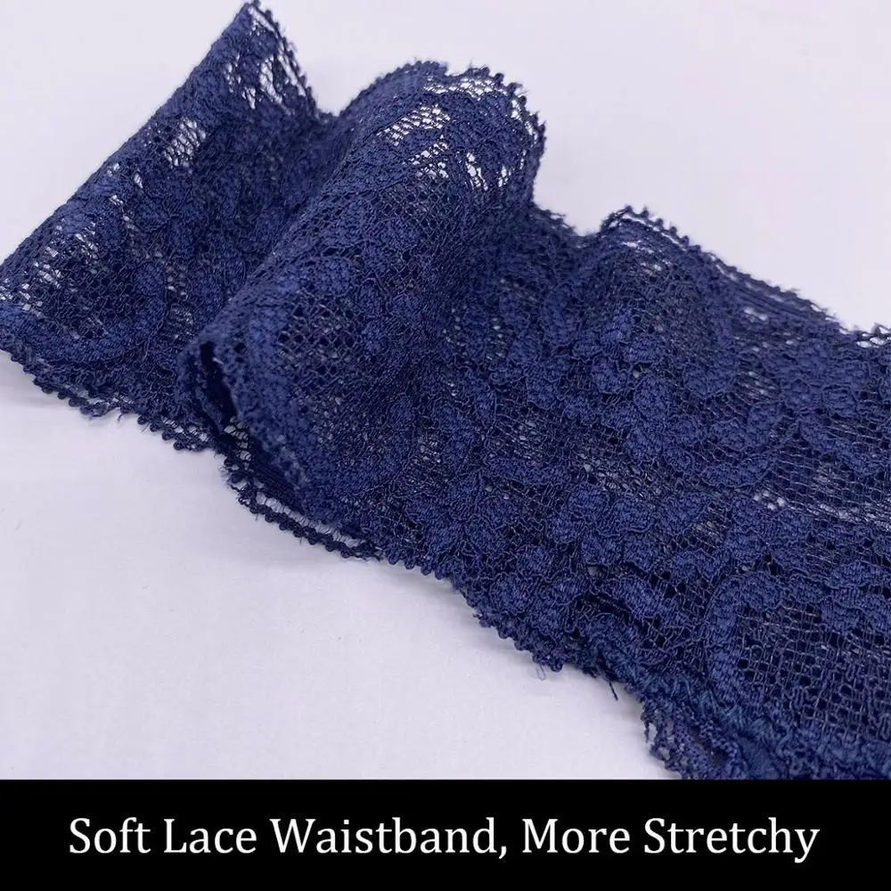 Трусики-стринги женские бесшовные кружевные цвет темно-синий 3 шт. | Женская