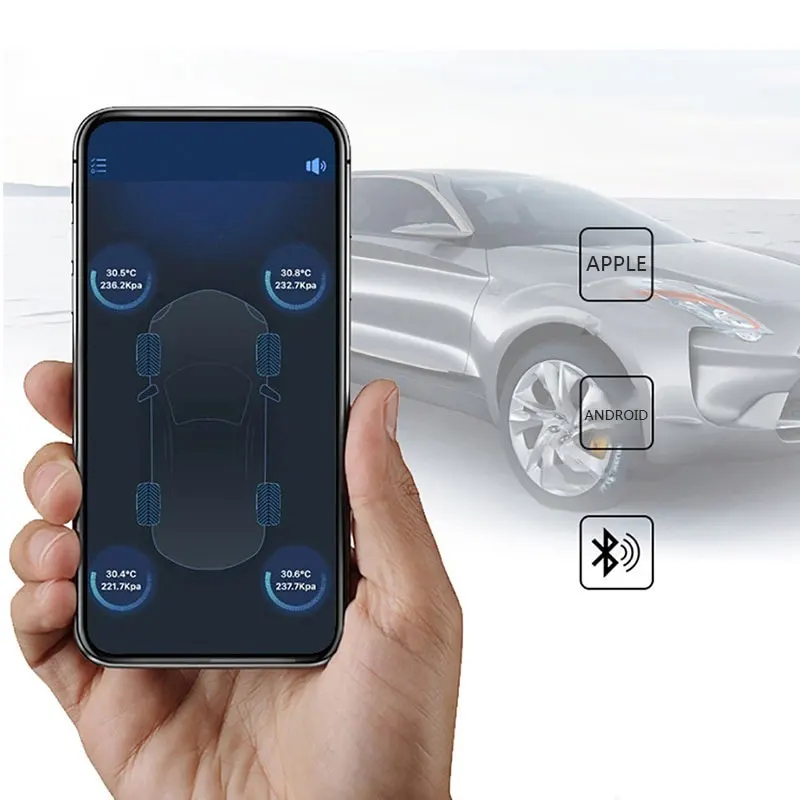 TPMS Bluetooth система контроля давления в шинах Поддержка IOS Android phone универсальные