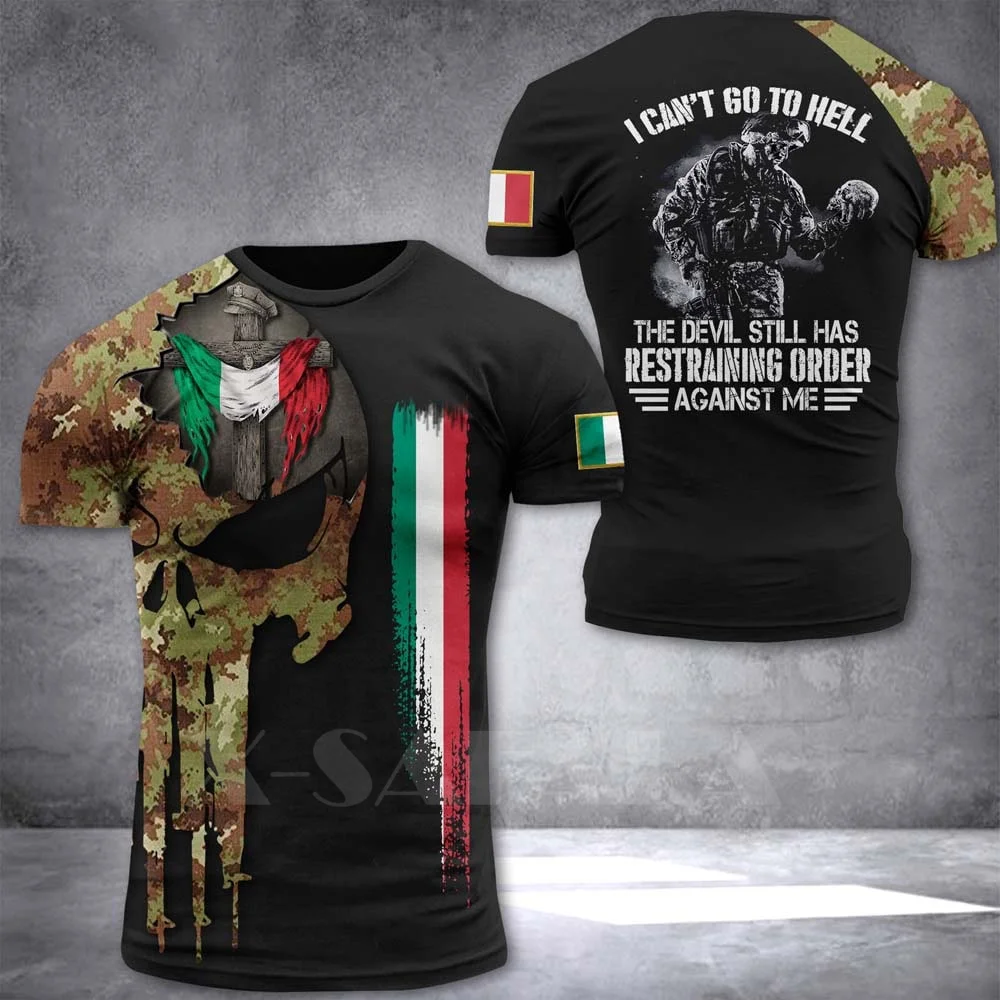 

ITALIAN-ARMY-CAMO-VETERAN Solidier Country, футболка из высококачественного молочного волокна с 3D принтом, летняя повседневная футболка с круглым вырезом для ...