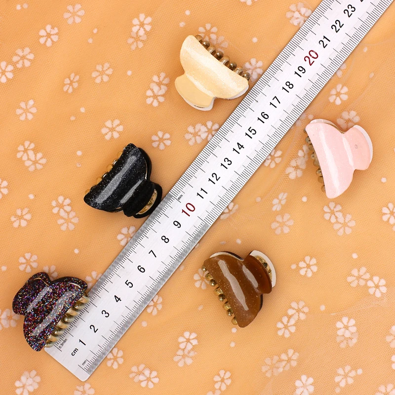 

Free Shipping Flash Colorful Girls Hairpins Crab Mini Glitter Hair Claw Barrettes Clip Hair Claws for Women Hair Accessories