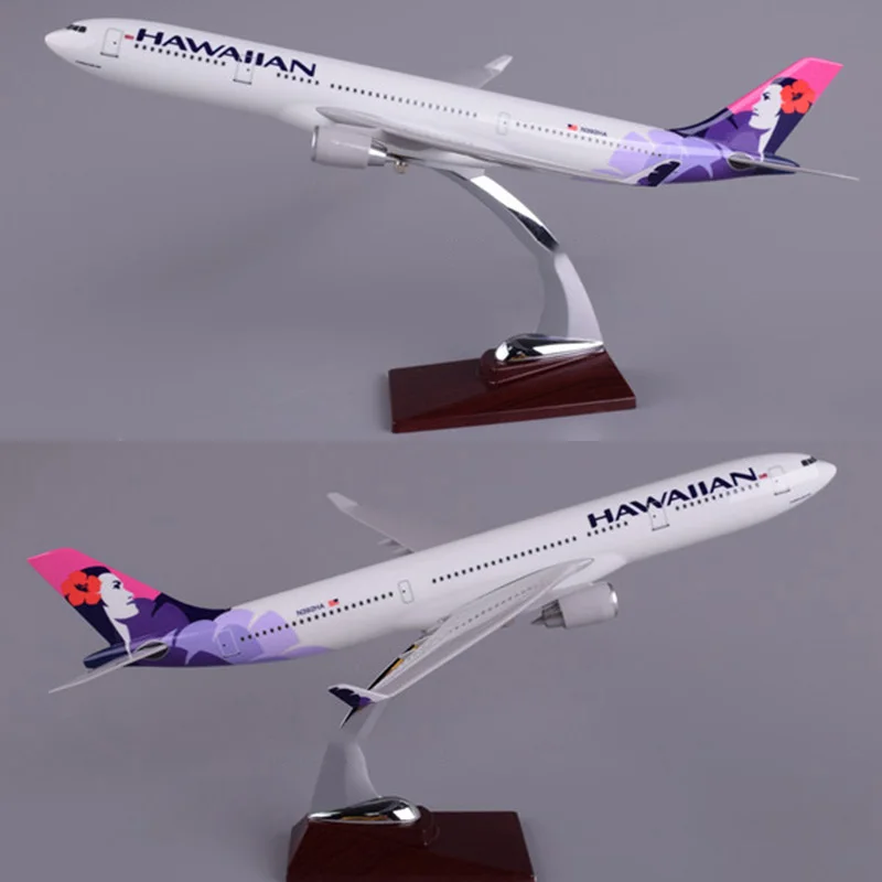 

40CM 1:172 Scale Airbus HAWAIIAN Airlines A330 airplane Aviation model w base alloy aircraft plane collectible