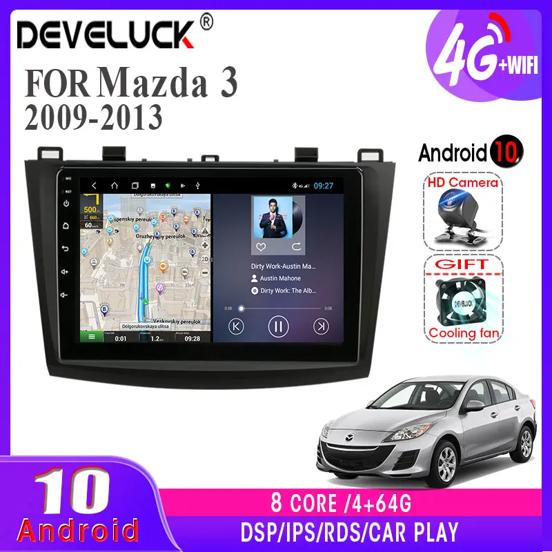 Мультимедийный видеопроигрыватель для Mazda 3 4 + 64 ГБ Android 10 0 2Din GPS навигация DSP RDS