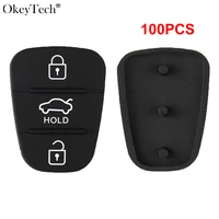 100pcslot high quality 3 buttons car key button pad for hyundai for kia i30 ix35 i20 folding remote key rubber case with hold
