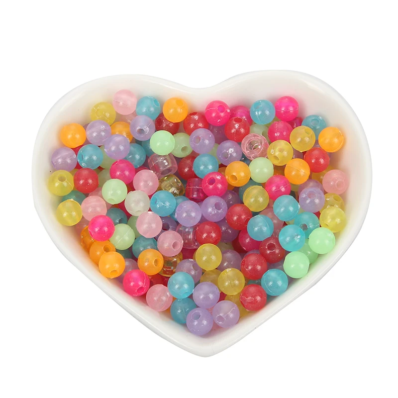 500-50 шт смешанные цвета прозрачные красочные круглые акриловые бусины для