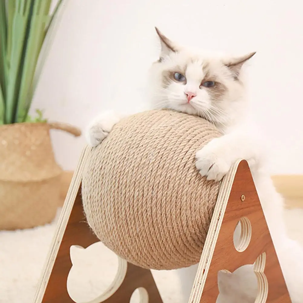 Wooden Cat Scratching Ball Grinding Claw Sisal Rope Climbing Frame Scratch Board Pet Training Supplies | Дом и сад