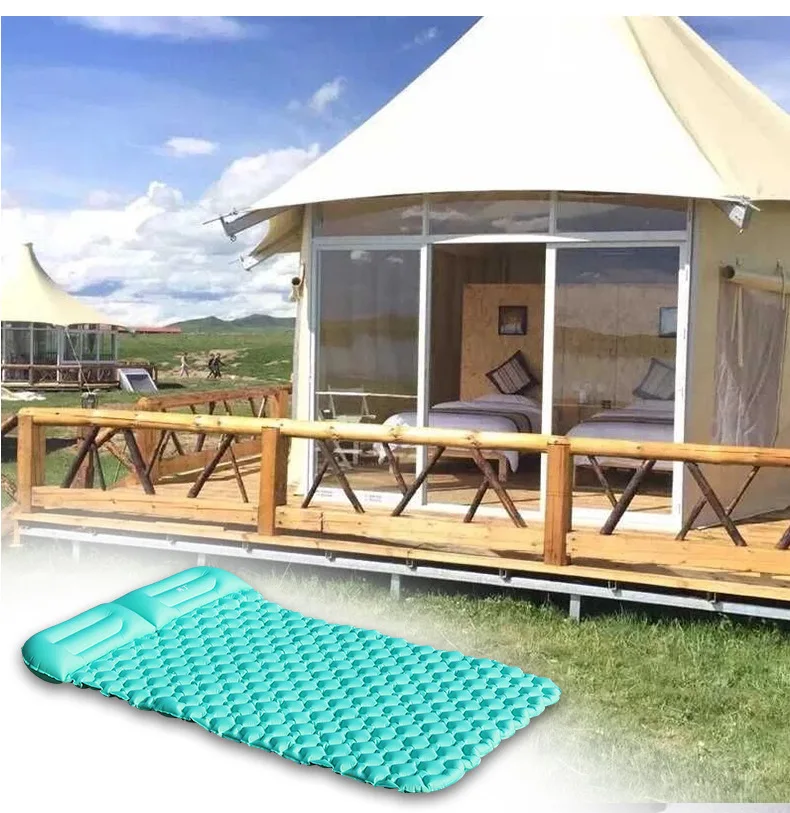 Двойной спальный коврик ульсветильник портативный матрас на 2 человек надувной