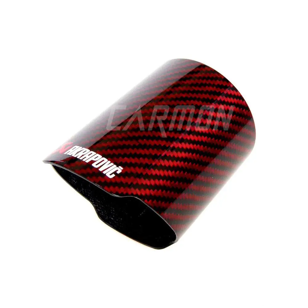 Akrapovic Logo Car Universal Exhaust Pipe Red and Twill Carbon Fiber Cover Muffler Tip case housing | Автомобили и мотоциклы