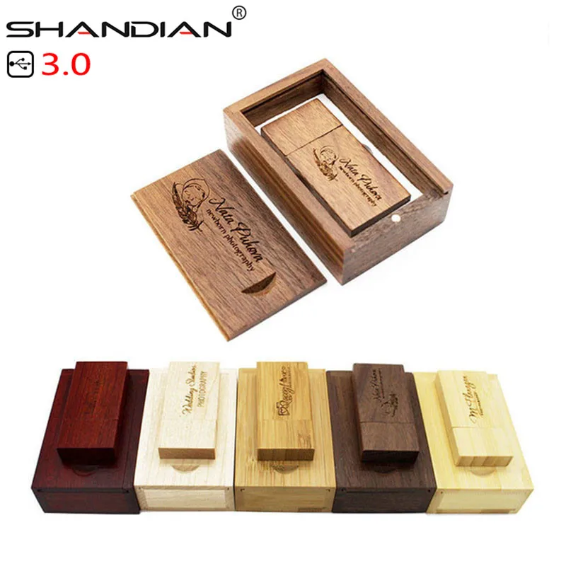 USB-флеш-накопитель SHANDIAN деревянный с коробкой 4/8/16/32/64 ГБ usb 3 0 | Компьютеры и офис