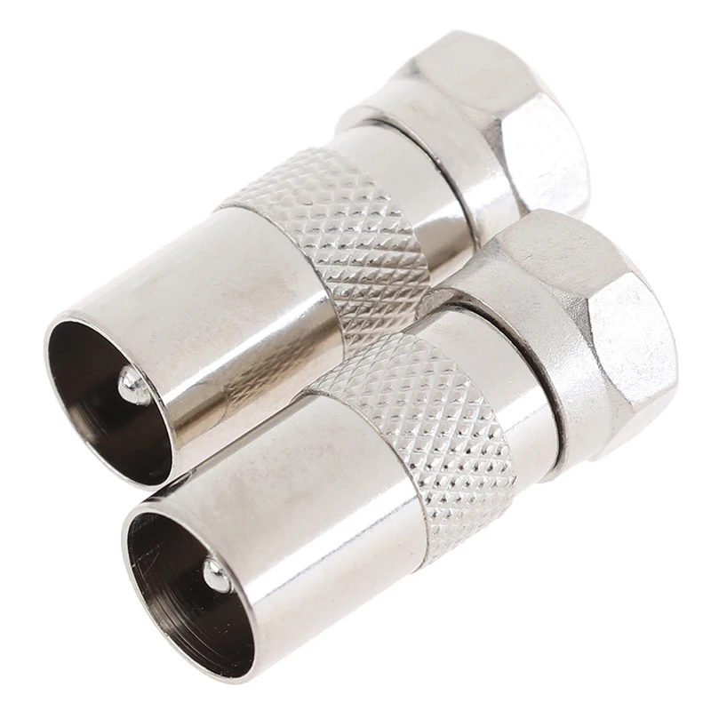2Pcs High Quality F Type Male Plug Connector Socket To RF Coax TV Aerial Adapter | Обустройство дома
