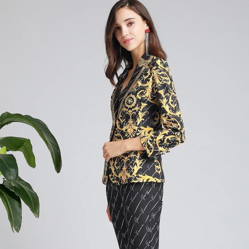 Блейзер feminino; коллекция года; сезон осень-зима; модная одежда; ropa de mujer maca enterizos para mujer largos elegantes femme; комплект из 2 предметов