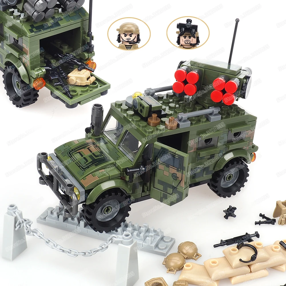 Конструктор Военный штурмовой автомобиль фигурки солдат Второй мировой войны