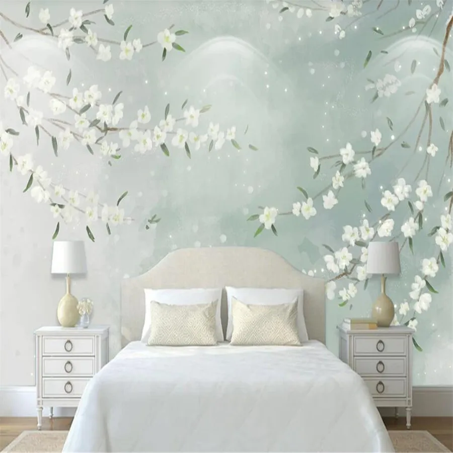 

Milofi custom 3D wallpaper mural small fresh watercolor flowers background wall living room bedroom decoration painting wallpape
