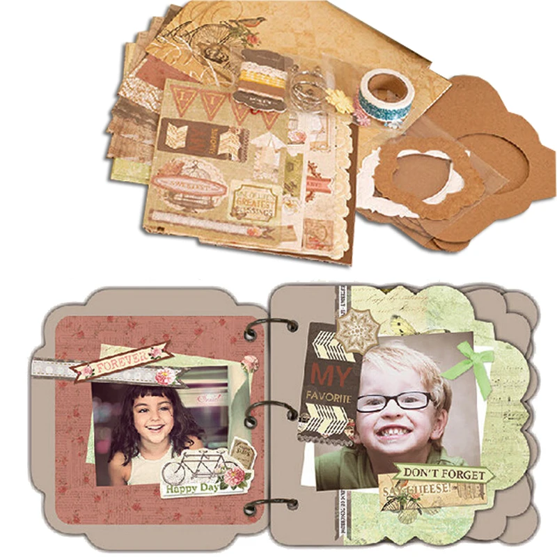 Креативный альбом для скрапбукинга сделай сам мини подарка набор с 3 кольцами