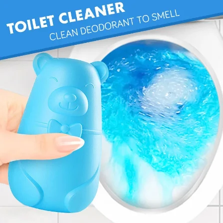 

Toilet Cleaner Detergent Treasure Bear Shaped Scent Blue Bubble Toilet Bowl Cleaner Restroom Accessories Bathroom Deodorizer