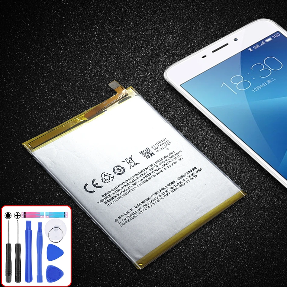 

Cell Phone Battery 3070mAh BA611 For Meizu Meizy Meilan 5 M5 Li-ion Batteries