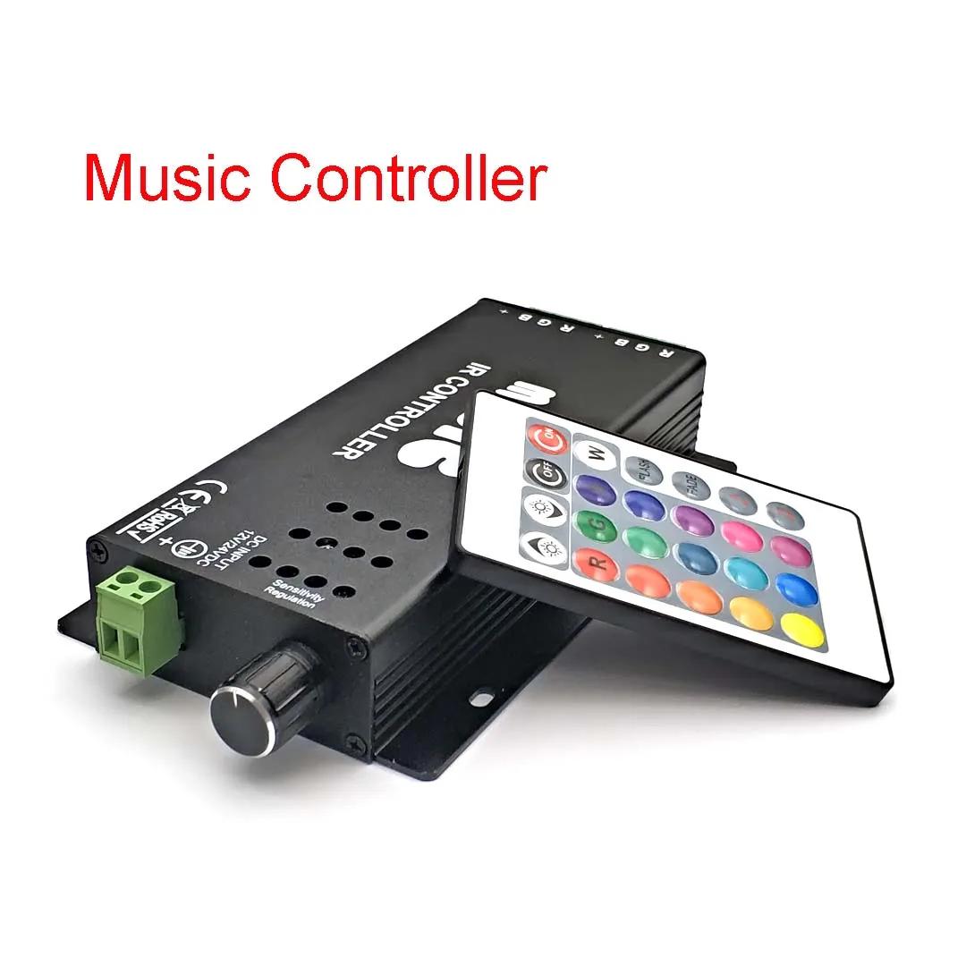 

DC12-24V 24 Keys Music Controller IR Remote RGB Controller Sound Sensitive for 5050 3528 Led Strip Light Lamp