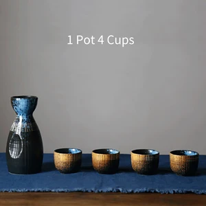 Japanese-style Sake Warm Chinese Wine Set Household Ceramic Sake Set Healthy  Shot Glasses   Wine Glass Set  Wine Set