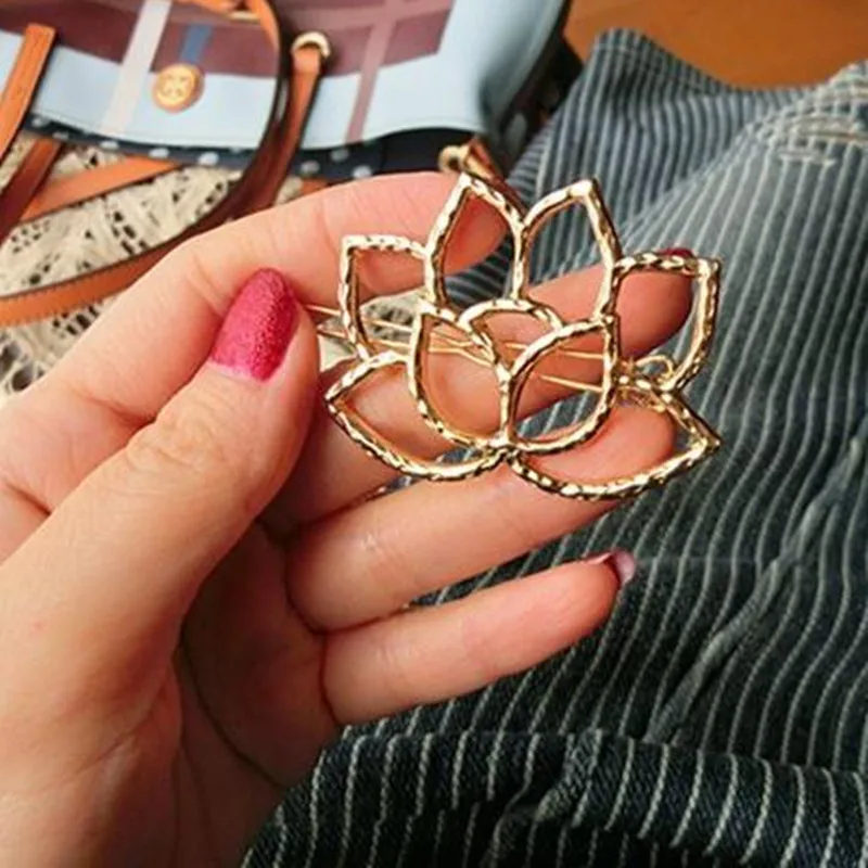 Женская заколка для волос в стиле ретро с цветком лотоса заколки головной убор