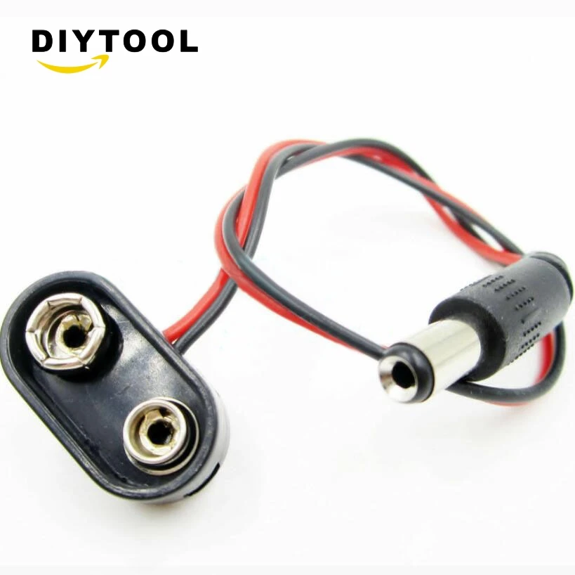 10 шт. зажим для кабеля питания аккумулятора 9 В постоянного тока Цилиндрический