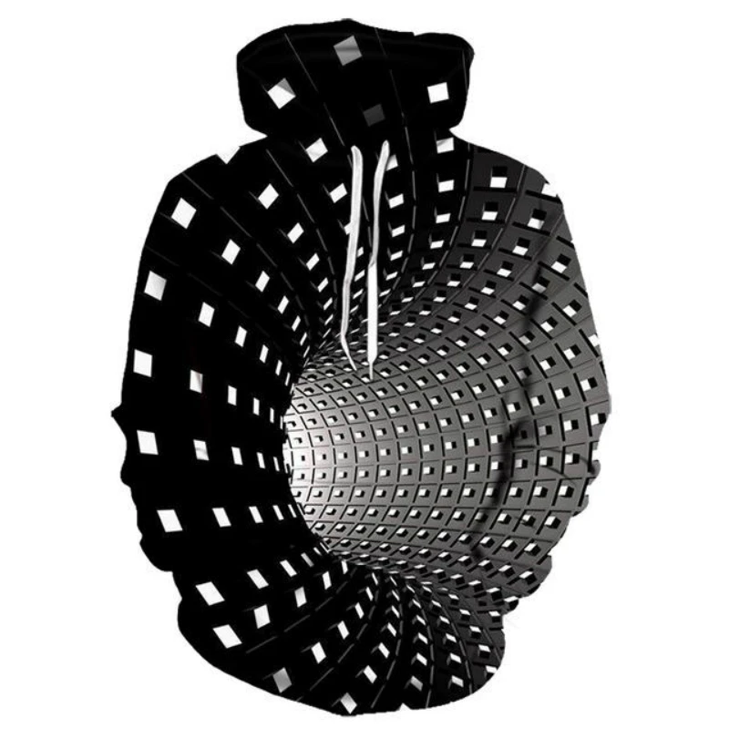 Осенне зимняя новая спортивная толстовка с геометрическим 3D принтом
