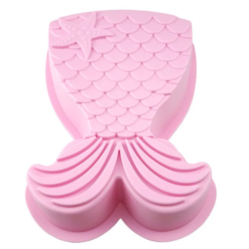 Силиконовая форма в виде рыбьего хвоста для помадки русалки льда конфет