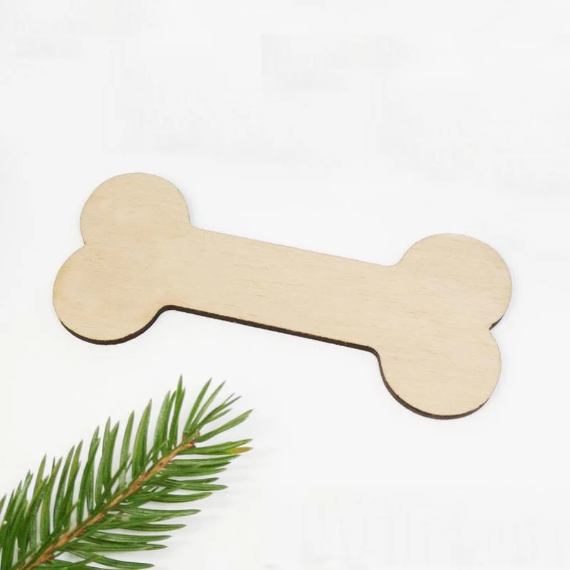 

Wooden Dog Bone Shape for Crafts and Decoration Laser Cut Dog Bone Pendant Wood Cut Out