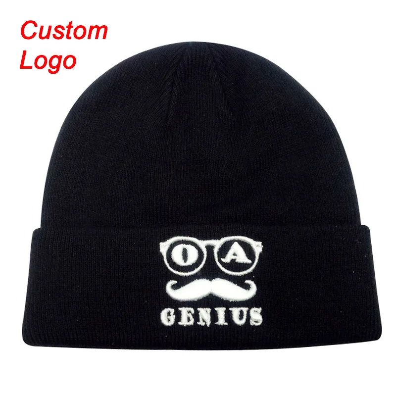 Custom Beanies Trademark Logo Client Names OEM Service Cold Weather Warm Keeping Ladies Popular Cap Acrylic Material Winter Hat