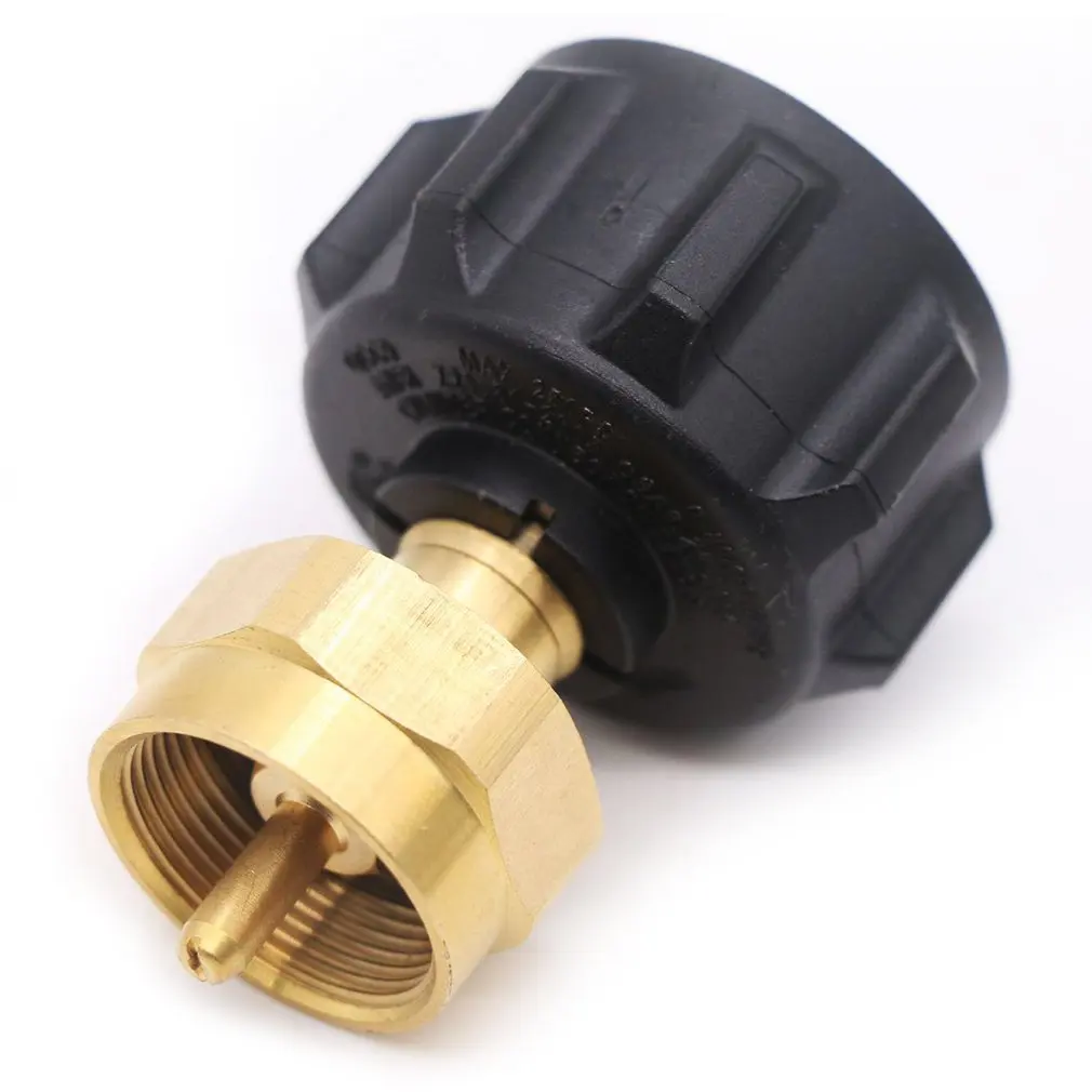 

QCC1 to POL one pound gas cylinder adapter solid brass 0 Cuts off gas flow automatically when pressure is reached
