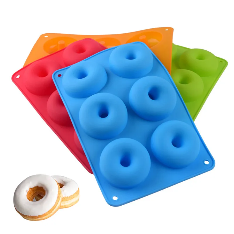 

6 Grid Donut Mold Silicone Bakery Baking Pan Non-Stick Donut Maker Home DIY Handmade Dessert Molde Kitchen Decoration Mould