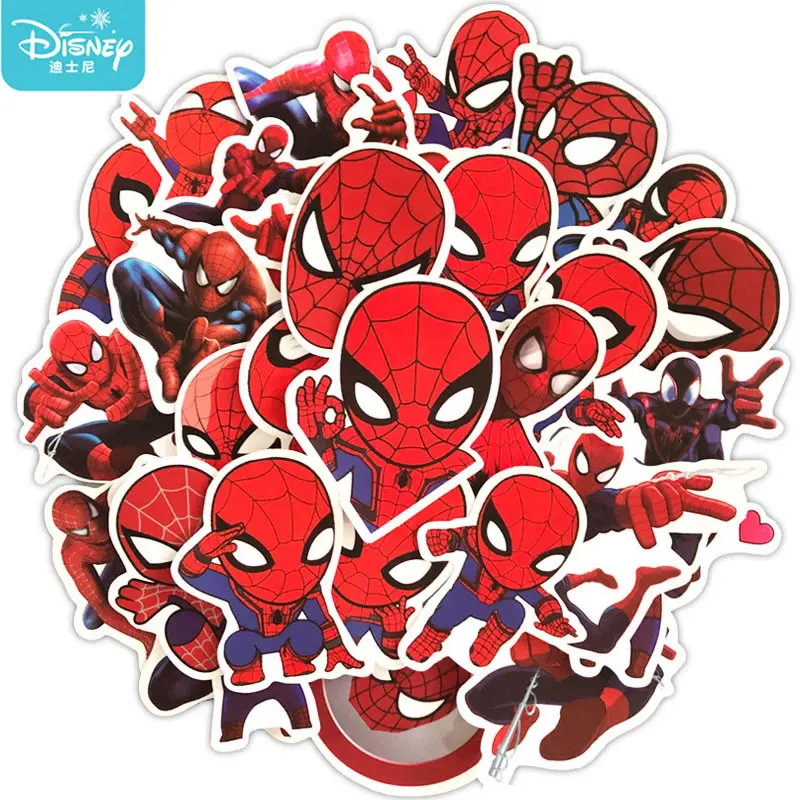 10/35 шт. Disney с человеком-пауком Детский наклейки &quotМстители&quot Водонепроницаемый