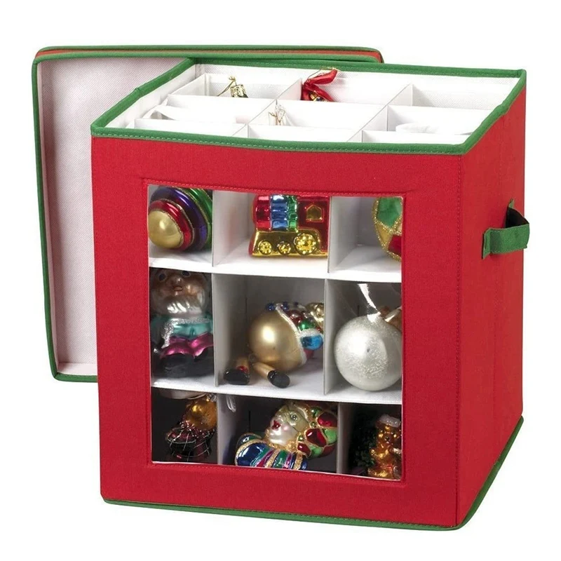 

Christmas Ornaments Storage Containers with Lid,Transparent Design,Christmas Ornament Storage Box Waterproof &Tear-Proof