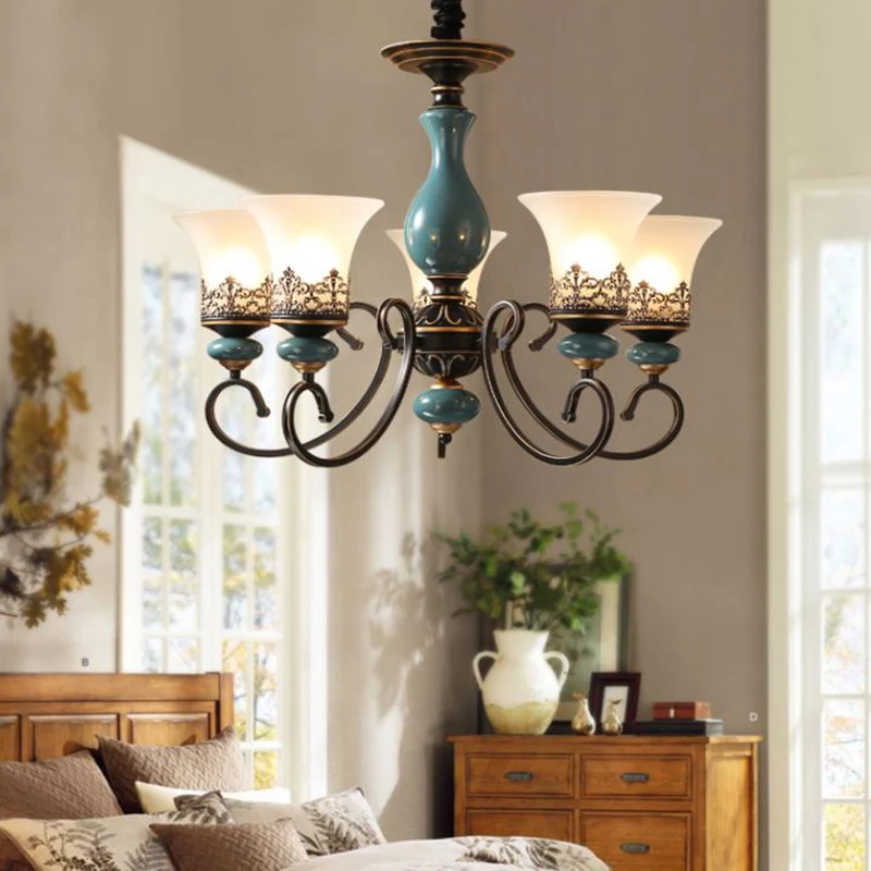 Антикварная светодиодсветодиодный Керамическая люстра во французском стиле