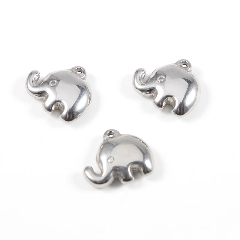 

С принтом в виде слона для подвески нержавеющая сталь Зеркальная полировка 12,5*15 мм сталь прекрасный чары Оптовая Подвески 20 шт./лот