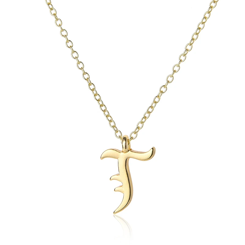 Cursive английская буква S знак Личности Кулон цепочка ожерелье Алфавит начальный