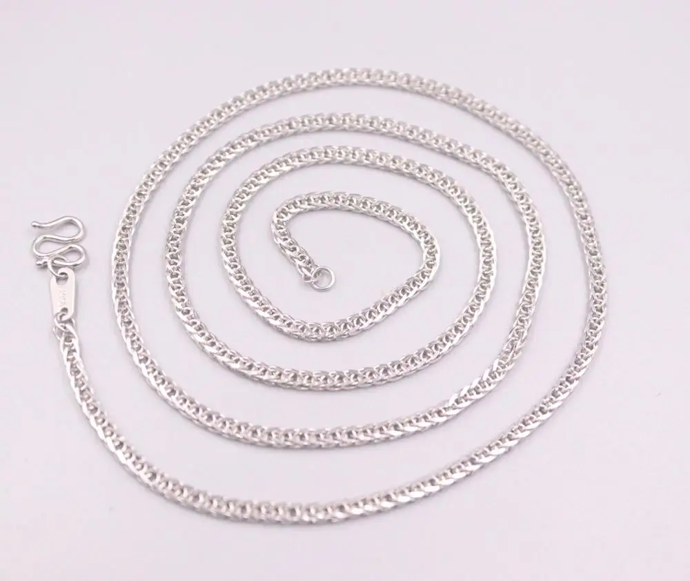 

Real Platinum 950 Necklace 2mm Wheat Link Chain Necklace 25.59''L Pt950