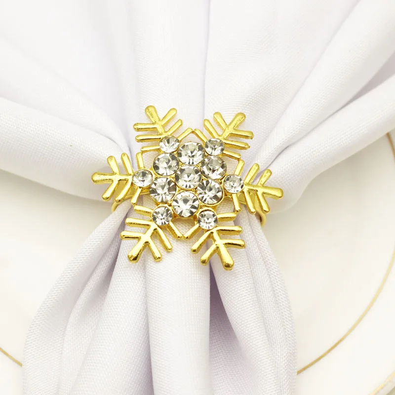 Рождественские кольца для салфеток в форме снежинки сервировка стола