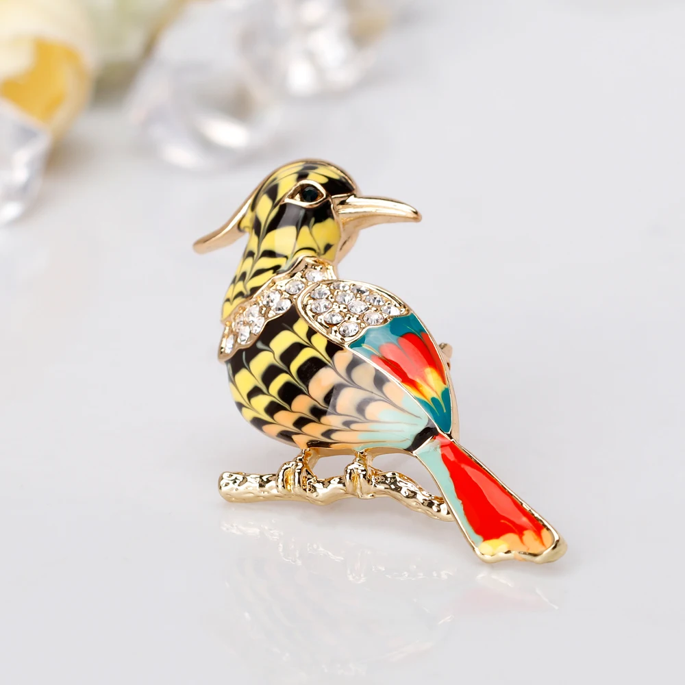 Брошь с кристаллами в форме масляной птицы для девочек и женщин | Броши
