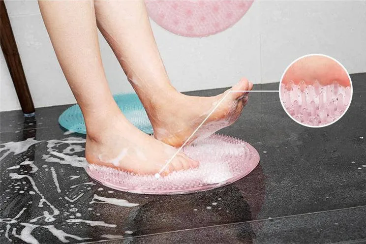 

Silicone sucker lazy cleaning brush foot brush rub back massage mat non-slip mat silicon bath body brush