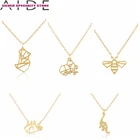 Aide 925 оригинальная подвеска панда из натурального серебра и рисунком в виде птичек-оригами ожерелье для женщин милый кулон для животного ожерелья воротник Подвески Ювелирные изделия для подарков