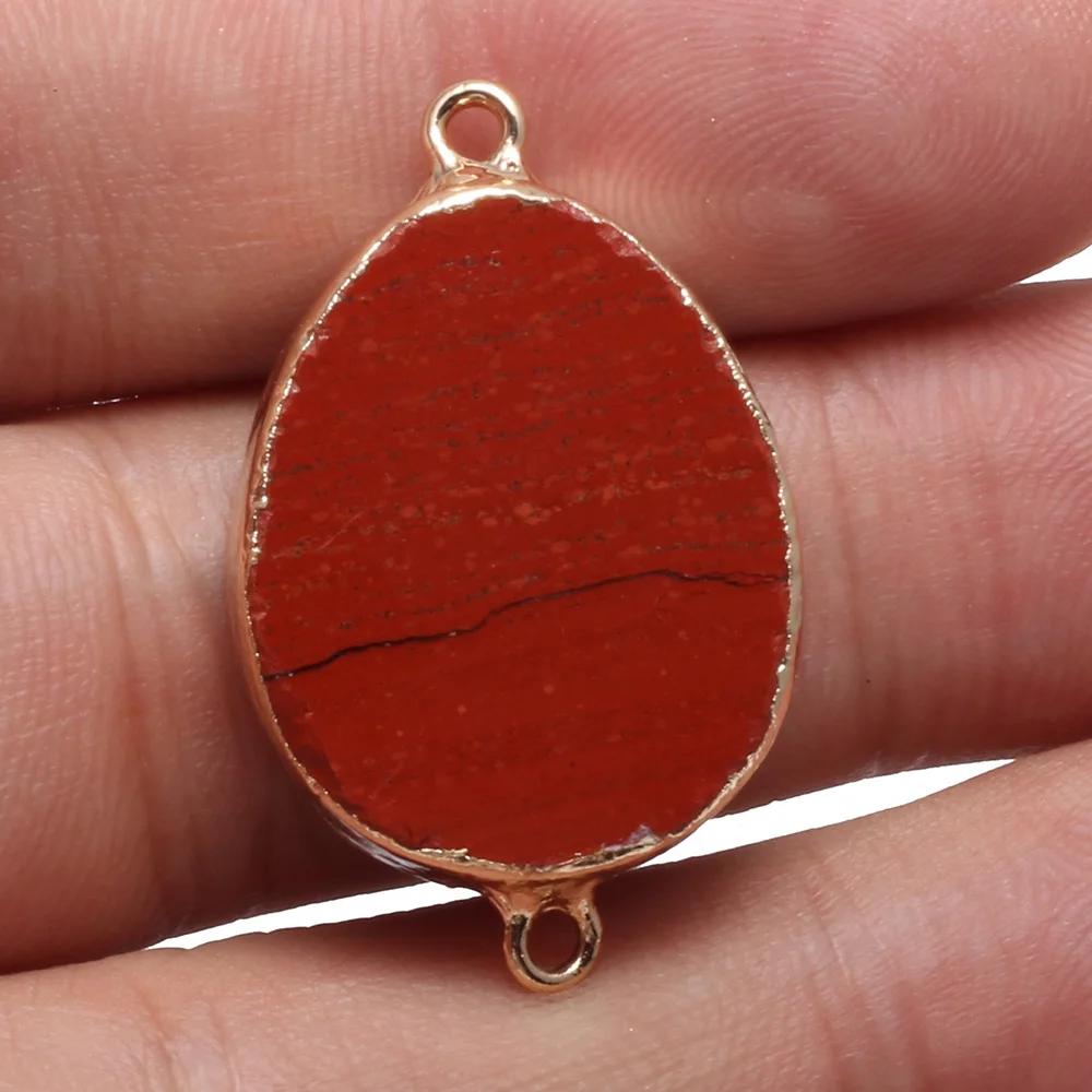 

2pcs Natural Stone Charms Connector Pendants Water Drop Double Hole Jewelry Making DIY Necklace Bracelet Crafts Accessories