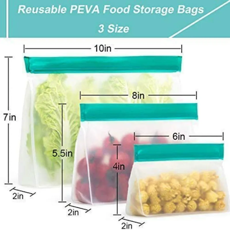 6 шт многоразовые сумки для хранения еды герметичный Ziplock пакет замораживания