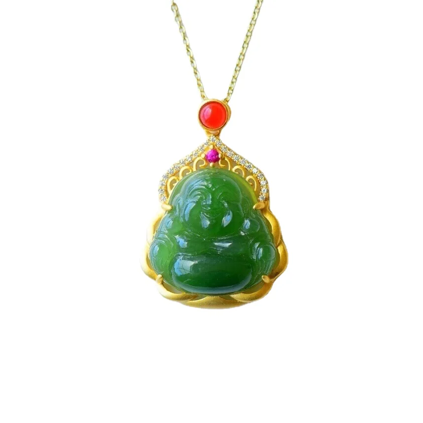 Женское винтажное ожерелье из серебра 925 пробы с нефритом