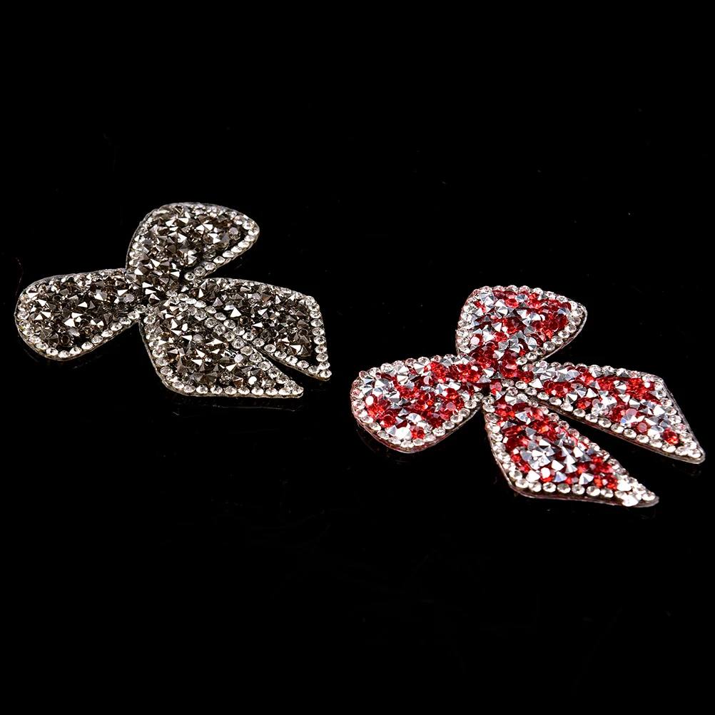 

New 1pc 6*6cm bow patches embroidery for iron on Clothing fashion brand sticker for shirt transfers applique jacket accessories