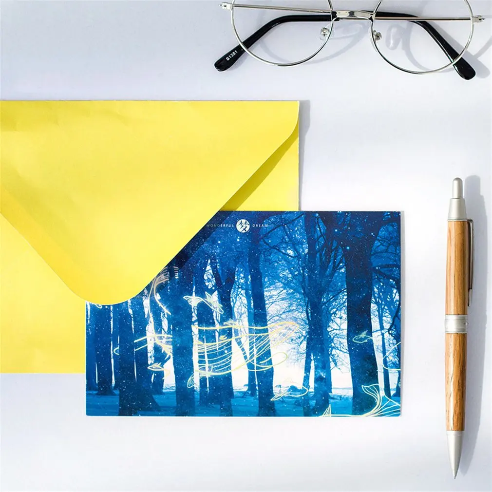 30 Sheets/Set Small World Big Dream Postcard Greeting Card Birthday Letter Envelope Best Gift Message |