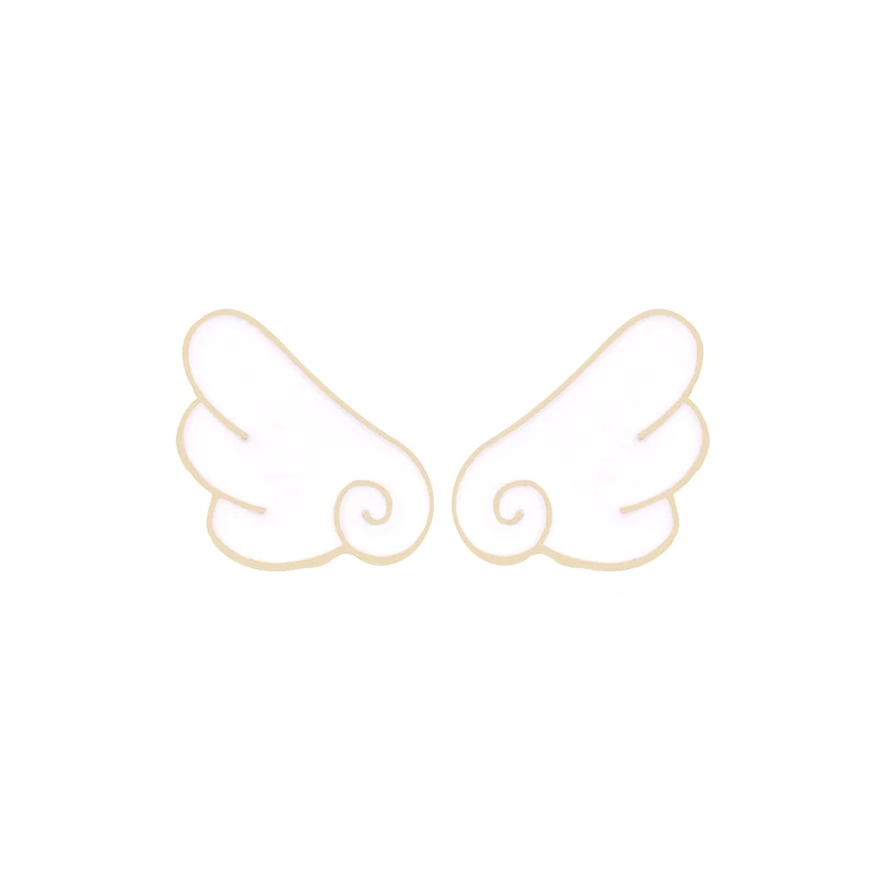 

2pcs/set Fashion Wings Enamel Pins Cartoon Cute Wings Of Angel Brooches for Women Pin For Backpack Jewelry Wholesal Gifts