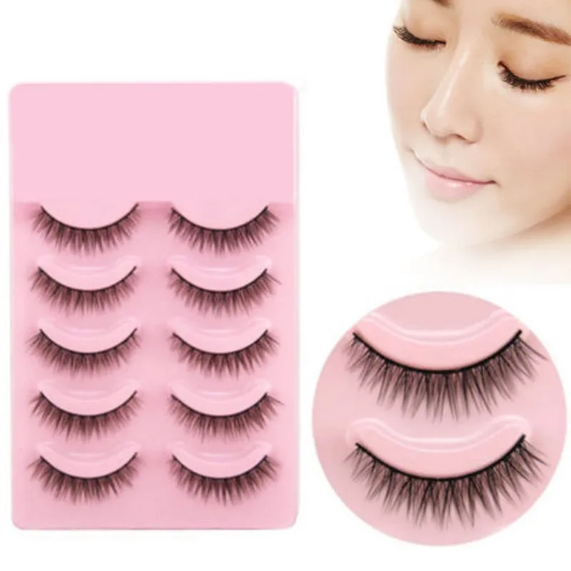 Натуральные накладные ресницы для ежедневного макияжа 5 пар с перекрестными